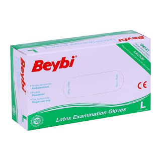 Beybi Lateks Muayene Eldiveni Pudralı Large 100'lü