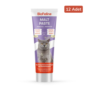 BioFeline Kediler için Malt Macun Tüy Yumağı Önleyici (Malt Paste)100 gr 12 Adet