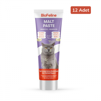 BioFeline Kediler için Malt Macun Tüy Yumağı Önleyici (Malt Paste)100 gr 12 Adet