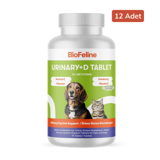 BioFeline Kedi ve Köpekler için Üriner Sistemi Destekleyici Tablet (75 Tablet) 12 Adet