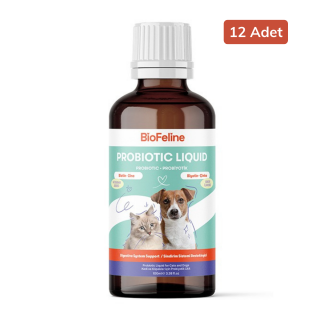 BioFeline Kedi ve Köpekler için Sıvı Probiyotik 50 ml 12 Adet