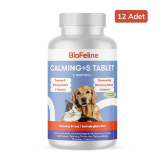 BioFeline Kedi ve Köpekler için Sakinleştirici Tablet (75 Tablet) 12 Adet