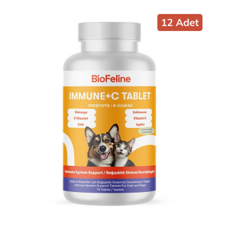 BioFeline Kedi ve Köpekler için Bağışıklık Tableti (75 Tablet) 12 Adet