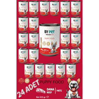 Bypet Yavru Köpekler İçin Dana Etli Konserve Yaş Mama 415 gr x 24 Adet
