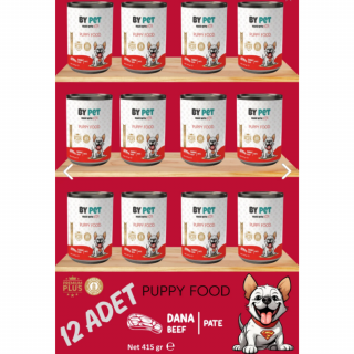 Bypet Yavru Köpekler İçin Dana Etli Konserve Yaş Mama 415 gr x 12 Adet