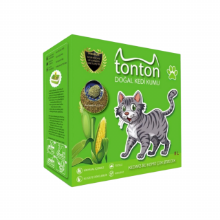 Tonton Mısır Koçanı Granülü Topaklaşan Doğal Kedi Kumu 8 Lt
