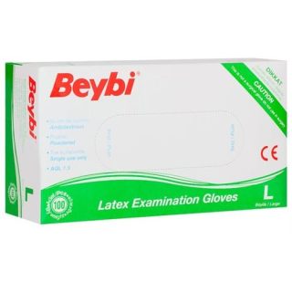 Beybi Lateks Eldiven Pudralı Large 100'lü  10 Kutu