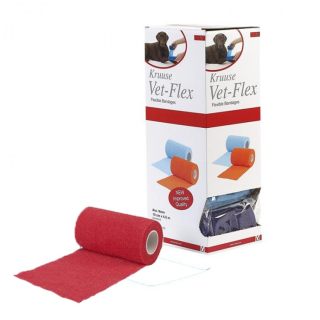 Kruuse Vet-Flex Kendinden Yapışkanlı Bandaj Kırmızı 5cm x 4,5 m