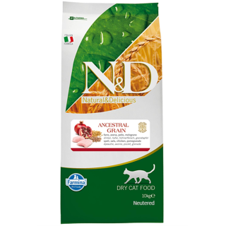 N&D Tahılsız Tavuklu ve Narlı Kısırlaştırılmış Kedi Maması 10 Kg