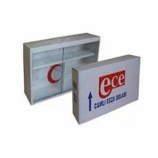 Ece Polikarbon Camlı Metal Ecza Dolabı