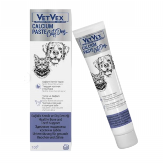 Vetvex Kedi ve Köpek İçin Calcium Pasta (Sağlıklı Kemik - Temiz ve Sağlam Diş Yapısı Desteği) 100 gr