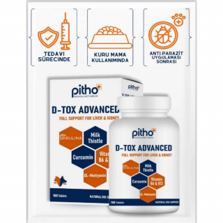 Pitho D-Tox Advanced Kedi ve Köpekler için Karaciğer Desteği 100 Tablet