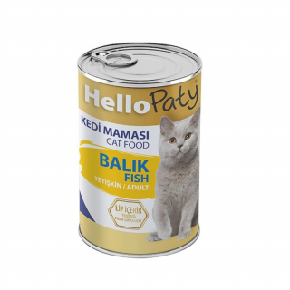 Hello Paty Balık Etli Yetişkin Kedi Konserve Maması 12 Adet x 415 gr
