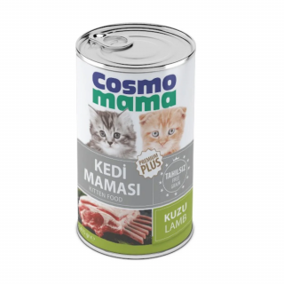 Cosmo Mama Kuzu Etli Konserve Yavru Kedi Maması 24 Adet x 415 gr