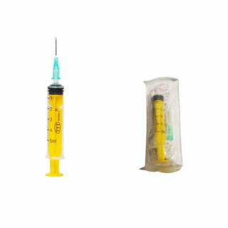 TTT Plastik Enjektör 5 ml Contalı 21G Yeşil Kısa İğneli 1 Koli (2000 Adet)