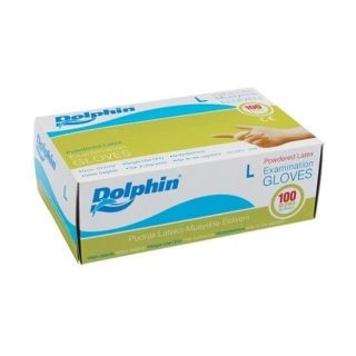 Dolphin Lateks Pudralı Muayene Eldiveni Large 100 Adet