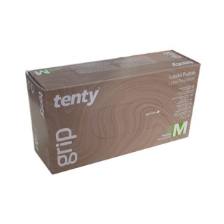 tenty grip Lateks Pudralı Muayene Eldiveni Medium  100'lü  15 Kutu