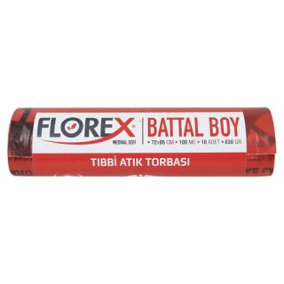 Florex Tıbbi Atık Torbası Battal Boy 72x95 cm 10 lu