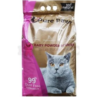 Pure Paws İnce Taneli Bebek Pudralı Bentonit Kedi Kumu 10 lt