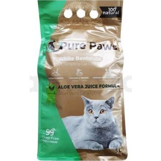 Pure Paws İnce Taneli Aloe Vera Kokulu Bentonit Kedi Kumu 5 lt
