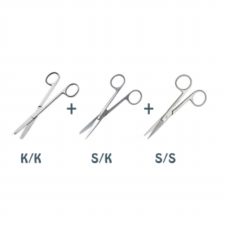Cerrahi Makas Seti KK + SS + SK 15 cm 3 Adet